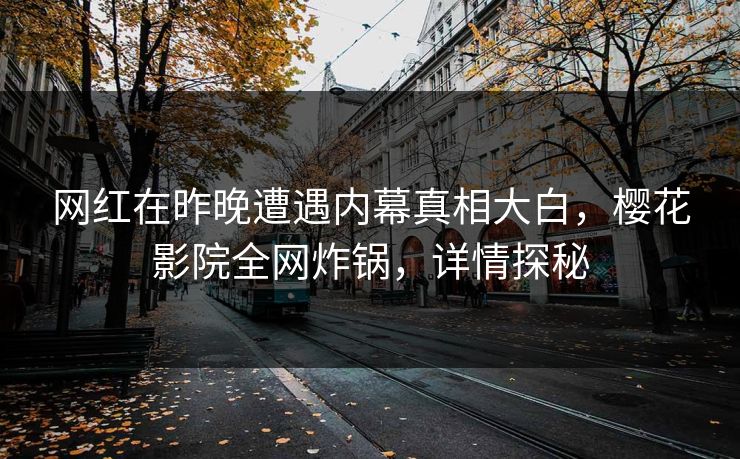 网红在昨晚遭遇内幕真相大白，樱花影院全网炸锅，详情探秘