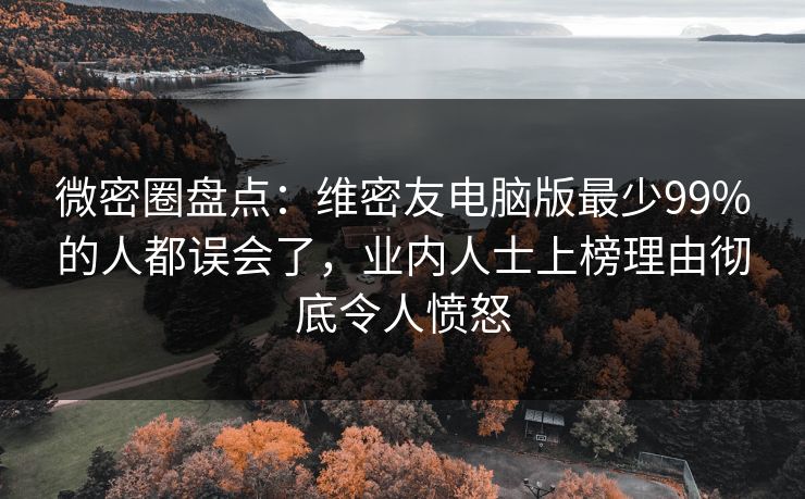 微密圈盘点：维密友电脑版最少99%的人都误会了，业内人士上榜理由彻底令人愤怒